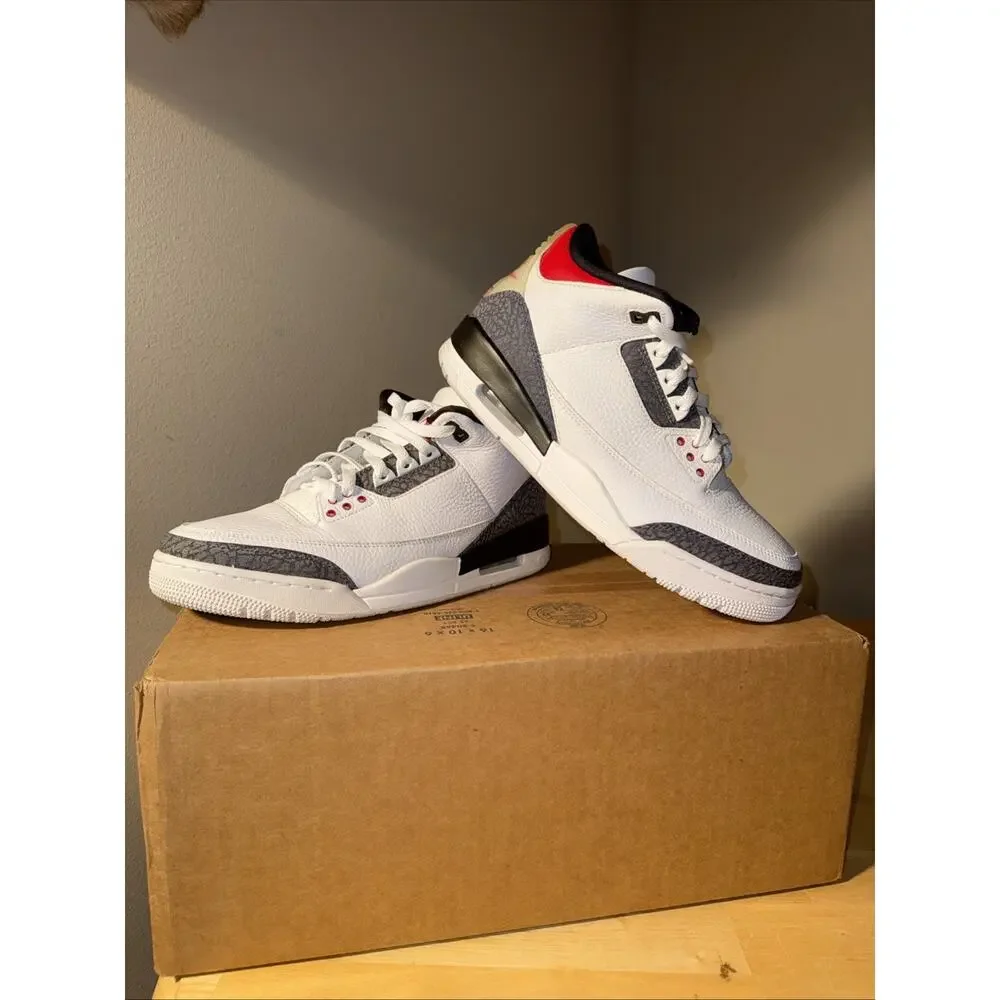 Size 9.5 - Jordan 3 Retro Denim SE Fire Red CZ6431-100 2020 No Box